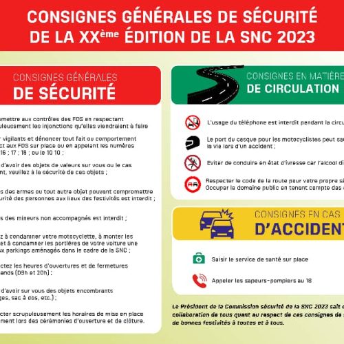 Consignes générales de sécurité de la 20e édition de la Semaine Nationale de la Culture (SNC BOBO 2023)