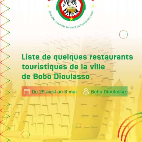 Liste de quelques restaurants touristiques de la ville de Bobo-Dioulasso